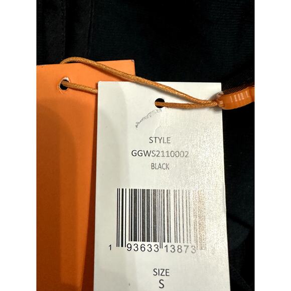 Gigi Parker Wrap Front Blouse 3/4 Sleeve Length Satin Fabric Black W Small NWT - Picture 9 of 11